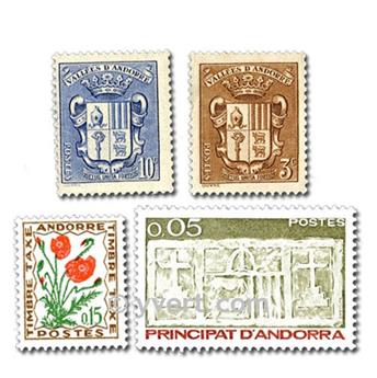 ANDORRE FRANCAIS : pochette de 50 timbres (Oblitérés)