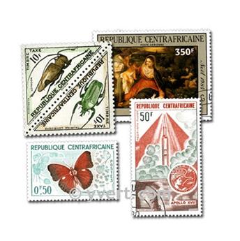 CENTRAFRIQUE : pochette de 200 timbres (Oblitérés)