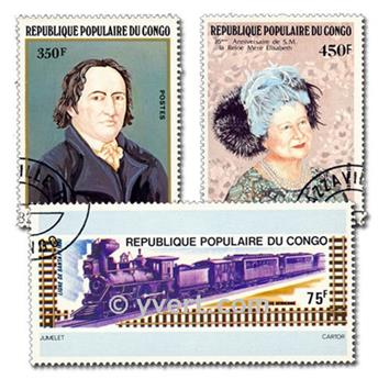 CONGO FRANCAIS : pochette de 100 timbres (Oblitérés)