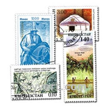 KIRGHIZISTAN : pochette de 25 timbres (Oblitérés)