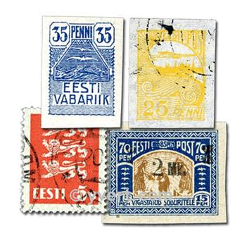 ESTONIE : pochette de 25 timbres (Oblitérés)