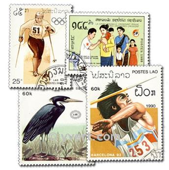 LAOS : pochette de 100 timbres (Oblitérés)