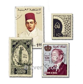 MAROC FRANCAIS : pochette de 200 timbres (Oblitérés)