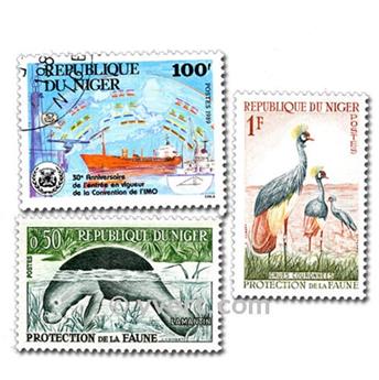 NIGER : pochette de 200 timbres (Oblitérés)