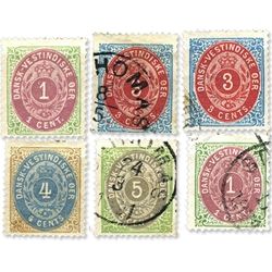 Antilles danoises. 6 timbres classiques */ obl. Antilles danoises. 6 timbres classiques */ obl.